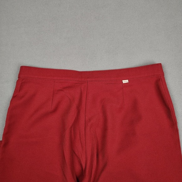 Vintage Levis Wide Leg Trouser Women 18 Maroon Slacks 70s Mom Pants Casual Bare - Picture 10 of 14